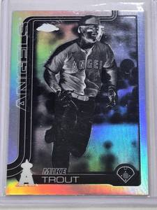 lot 105 image: Mike Trout 2025 Topps Chrome Negative Refractor SP #100 - Los Angeles Angels Baseball Card