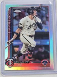 lot 108 image: Brooks Lee Rookie 2025 Topps Chrome Refractor #234 - Minnesota Twins Baseball Card