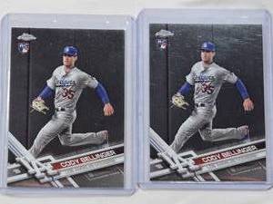lot 121 image: Lot of 2 Cody Bellinger Rookie Topps Chrome HMT99 - Los Angeles Dodgers Baseball Cards