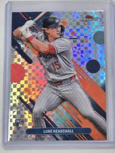 lot 129 image: Luke Keaschall Rookie 2025 Topps Finest Refractor #79 - Minnesota Twins Baseball Card