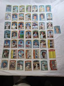 lot 132 image: Lot of 50 Vintage 1972 Topps Baseball Cards Featuring Players Like Mike Cuellar and Ron Bryant
