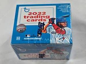 lot 133 image: Unopened Vending Box of 2022 Topps Series 2 Baseball Trading Cards Featuring Vladimir Guerrero Jr. on the Box