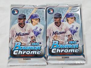 lot 134 image: Lot of 2 Unopened 2022 Bowman Chrome Baseball Card Packs