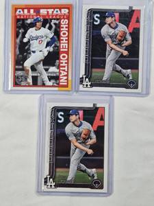 lot 144 image: Lot of 3 Shohei Ohtani Baseball Cards 2025 Topps All-Star #90AS-2, 2025 Topps Series Two #400