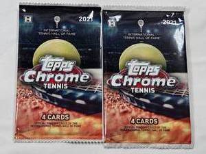 lot 147 image: Lot of 2 Unopened 2021 Topps Chrome Tennis Packs