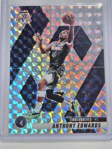 lot 154 image: Anthony Edwards 2024-25 Panini Mosaic Prizm Silver Holo #36 - Minnesota Timberwolves Basketball Card
