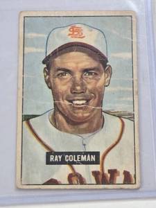 lot 156 image: Ray Coleman 1951 Bowman #136 - St. Louis Browns Vintage Baseball Card