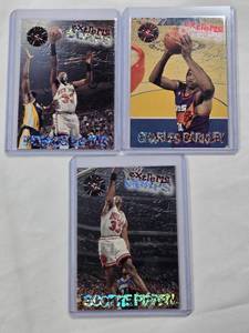 lot 161 image: Lot of 3 Extreme Corps Basketball Cards Featuring Charles Barkley, Patrick Ewing, and Scottie Pippen.
