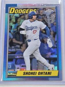 lot 164 image: Shohei Ohtani 2025 Topps Chrome Refractor #90CB-7 - Los Angeles Dodgers Baseball Card