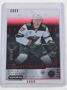 lot 167 image: Kirill Kaprizov 2023-24 Upper Deck Synergy Cranked Up Acetate #CR-KK and Numbered 079699 - Minnesota Wild Hockey Card