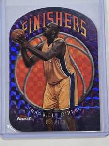 lot 172 image: Shaquille ONeal 2025 Topps Finest Finishers Purple Die Cut Refractor #F-8 and Numbered 55100 - Basketball Card