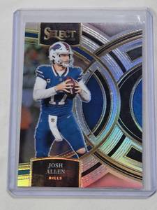 lot 179 image: Josh Allen 2023 Panini Select Silver Holo Prizm #200 - Buffalo Bills Football Card
