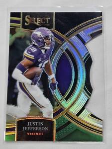 lot 186 image: Justin Jefferson 2023 Panini Select Prizm Die Cut #175 - Minnesota Vikings Football Card