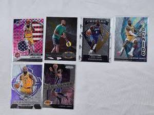 lot 190 image: Lot of 6 LeBron James Insert Cards including National Pride, Epic Performers, Dominance, Metal, Crusade, Give and Go
