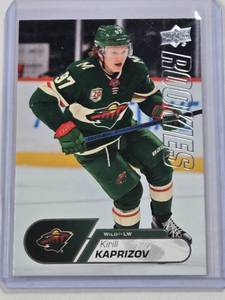 lot 199 image: Kirill Kaprizov Rookie 2020-21 Upper Deck Rookie Box Set NHL #25 - Minnesota Wild Hockey Card