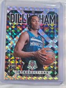 lot 224 image: Rob Dillingham Rookie 2024-25 Panini Mosaic Silver Prizm #12 - Minnesota Timberwolves Basketball Card