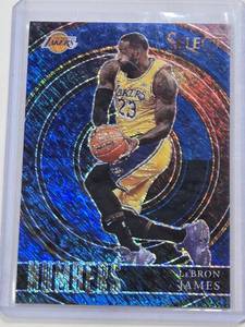 lot 203 image: LeBron James 2020-21 Panini Select Blue Shimmer SP #2 - Los Angeles Lakers Basketball Card