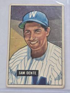 lot 207 image: Sam Dente 1951 Bowman #133 - Washington Senators Vintage Baseball Card