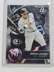 lot 208 image: Aaron Judge 2023 Topps Bowman Platinum Foil #85 - New York Yankees Baseball Card