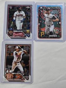 lot 212 image: Lot of 3 Rookie Cards Featuring Paul Skenes, Michael Harris II, and Gunnar Henderson