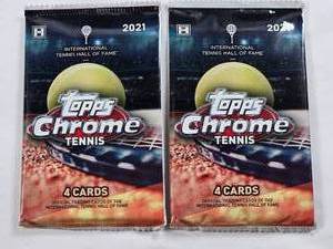 lot 216 image: Lot of 2 Unopened Packs of 2021 Topps Chrome Tennis