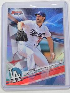 lot 220 image: Clayton Kershaw 2017 Topps Bowmans Best Refractor #7 - Los Angeles Dodgers Baseball Card