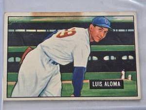lot 222 image: Luis Aloma 1951 Bowman #231 - Chicago White Sox Vintage Baseball Card