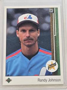 lot 225 image: Randy Johnson Rookie 1989 Upper Deck #25 - Montreal Expos Baseball Card