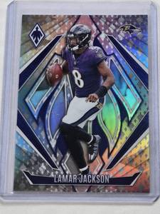 lot 226 image: Lamar Jackson 2024 Panini Phoenix Foil SP #102 and Numbered 141399 - Baltimore Ravens Football Card