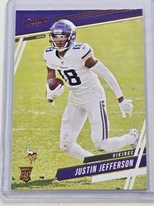 lot 232 image: Justin Jefferson Rookie 2020 Panini Chronicles Prestige #317 - Minnesota Vikings Football Card