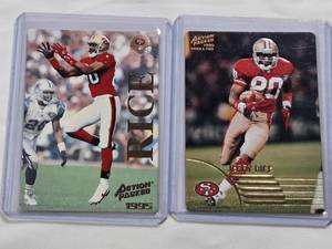 lot 233 image: Lot of 2 Jerry Rice Football Cards from 1995 Action Packed