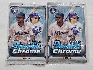 lot 234 image: Lot of 2 Unopened Packs of 2022 Bowman Chrome Baseball