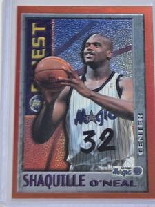 lot 237 image: Shaquille ONeal 1996 Topps Finest #22 - Orlando Magic Basketball Card
