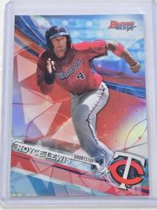 lot 244 image: Royce Lewis Rookie 2017 Bowmans Best Refractor #TP-35 - Minnesota Twins Baseball Card