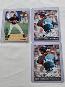 lot 249 image: Lot of 3 Alex Rodriguez Rookie Cards Including Major League Prospects