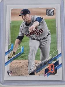 lot 254 image: Tarik Skubal Rookie 2021 Topps #92 - Detroit Tigers Baseball Card