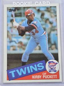 lot 260 image: Kirby Puckett Rookie 1985 Topps #536 - Minnesota Twins Baseball Card