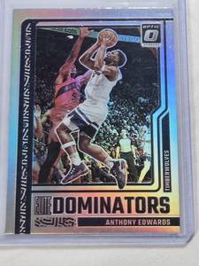 lot 266 image: Anthony Edwards 2023-24 Panini Donruss Optic Silver Holo Prizm #12 - Minnesota Timberwolves Basketball Card