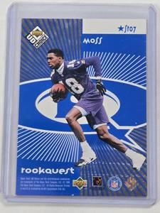 lot 274 image: Randy Moss Rookie Rookquest with Jerry Rice Starquest 1998 Upper Deck UD Choice