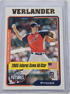 lot 275 image: Justin Verlander Rookie 2005 Topps Futures Game All-Star #UH220 - Detroit Tigers Baseball Card