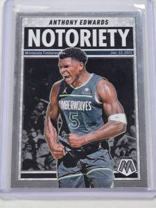 lot 280 image: Anthony Edwards 2024-25 Panini Mosaic Notoriety #1 - Minnesota Timberwolves Basketball Card
