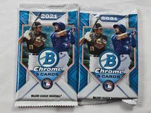 lot 288 image: Lot of 2 Unopened Packs of 2021 Bowman Chrome Baseball