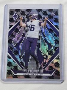 lot 293 image: Will Reichard Rookie 2024 Panini Phoenix Silver Holo #247 and Numbered 259399 - Minnesota Vikings Football Card