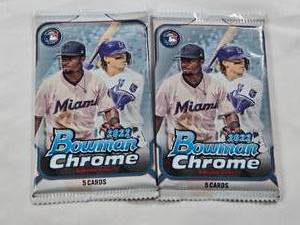 lot 300 image: Lot of 2 Unopened Packs of 2022 Bowman Chrome Baseball