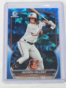 lot 303 image: Jackson Holliday Rookie 2023 Bowman Chrome Sapphire #BDC-118 - Baltimore Orioles Baseball Card