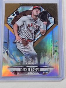 lot 305 image: Mike Trout 2022 Topps Chrome Diamond Greats Refractor #DGC-1 - Los Angeles Angels Baseball Card