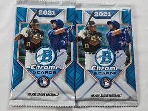 lot 309 image: Lot of 2 Unopened Packs of 2021 Bowman Chrome Baseball