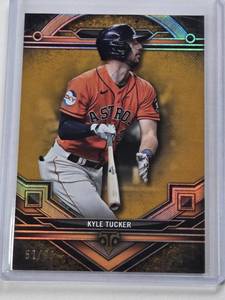 lot 313 image: Kyle Tucker 2024 Topps Triple Threads #60 and Numbered 5199 - Houston Astros Baseball Card