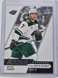 lot 314 image: Brock Faber Rookie 2023-24 Upper Deck Ovation #102 - Minnesota Wild Hockey Card