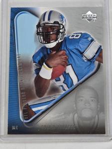 lot 327 image: Calvin Johnson Rookie 2007 Upper Deck NFL Players Rookie Premiere #15 - Detroit Lions Football Card